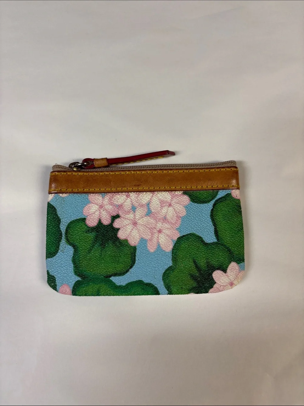 Dooney & Bourke Floral Card Holder Coin Purse Leather